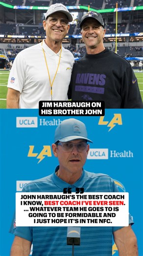 #JimHarbaugh showed love to his brother #JohnHarbaugh, who was fired after 18 seasons with the #Ravens ❤️ #NFL #NFLonESPN