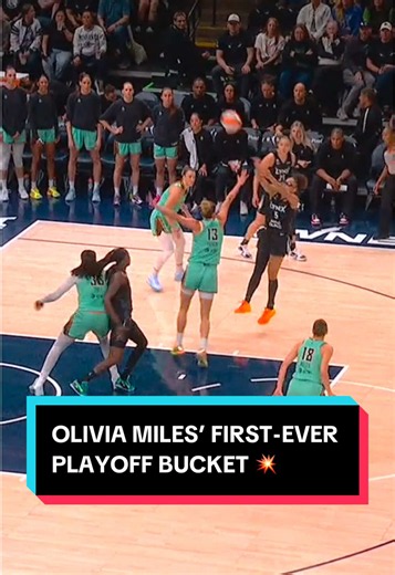 Debut Playoffs for the rook, and she's already got her first two 🤗 Olivia Miles lands the mid-range bucket off the side step 2026 WNBA Playoffs presented by @Google Pixel #minnesotalynx #oliviamiles #wnbaplayoffs #debut #bucket