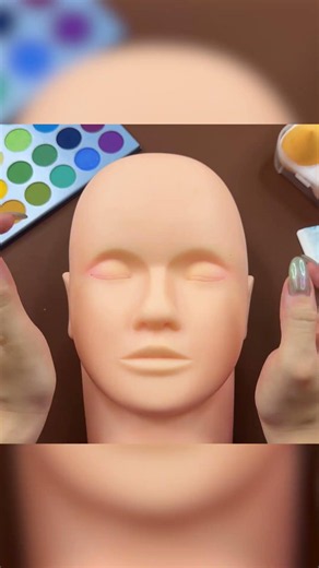 ASMR Makeup on Mannequin🎭 (No Talking) #shorts