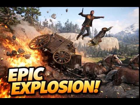 “RDR2 – Pouring Forth Oil IV | Train Heist & Explosion Scene”