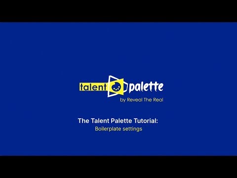 How to Set Up Boilerplates in The Talent Palette | Organisation-Wide or Role-Specific Control