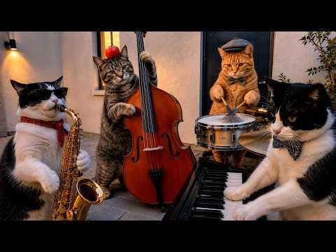 Jazz Cat Club 🎷| jazz so smooth the apple didn't fall | Cute Jazz | 1 Hour