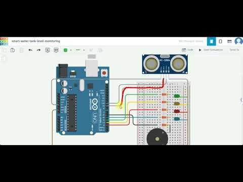 Smart Water Tank project using Arduino in Tinkercad