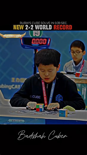 New World Record 2×2 Rubik's Cube Solve In 0.39 Sec. Eden Ye🤯| #rubikscube #worldrecord #shorts