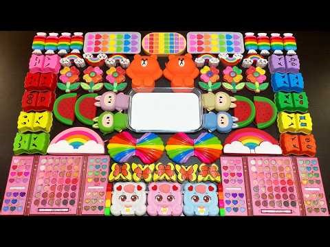 MIXING SLIME WITH CLAY VS MAKEUP VS GLITTER ! Mixing Random Things Into GLOSSY Slime #7100