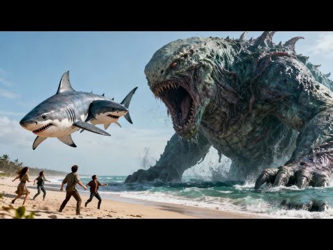 A two-headed giant shark flew towards humans! It was then eaten by a sea monster!【海怪 Sea Monster】