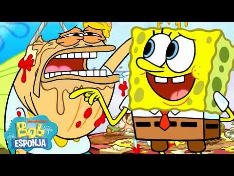 Bob Esponja | El peor servicio al cliente del Crustáceo Cascarudo 🍔 | 45 Minutos | Español