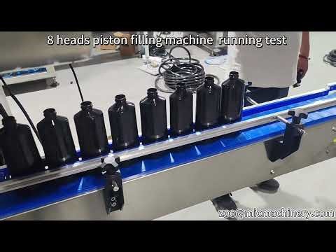 8 heads piston filling machine running test 1