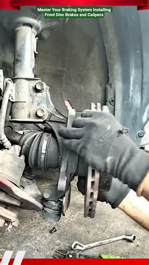 Master Your Braking System Installing Front Disc Brakes and Calipers #shorts #brakesystem #mechanic