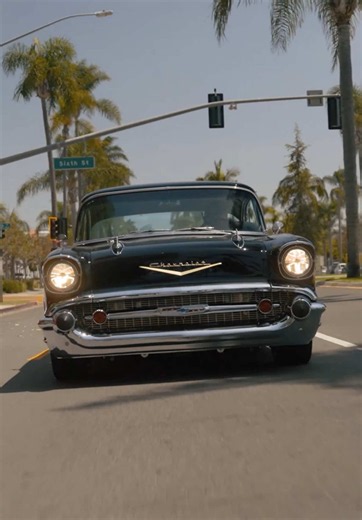 Something about seeing a ‘50s vintage Bel Air out on the road 😎 #chevy #classiccars #v8 #vintage #oldschool
