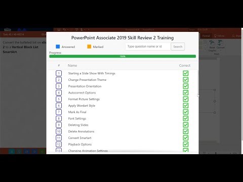 PowerPoint Associate 2019 Skill Review Training 2 Tutorial (GMetrix Certification Prep)