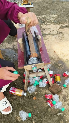 Rapid compression device for used water bottles #tips #tricks #shorts #tools #diy