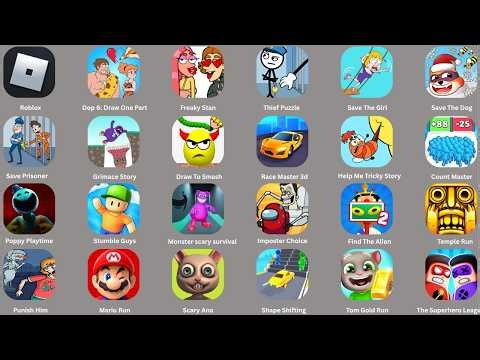 Roblox,Freaky Stan,Help Me Tricky Story,Scary Ana,Poppy Playtime 4,Temple Run,Grimace Story