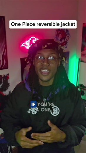 This has to be the hardest One Piece jacket I've ever seen! Luffy's Devil Fruit, and it's reversible! These don't last, so make sure you cop yours before they run out. #tiktokmademebuyit #tiktokshopjumpstart #tiktokshopfinds #ohayokage #tiktokshop