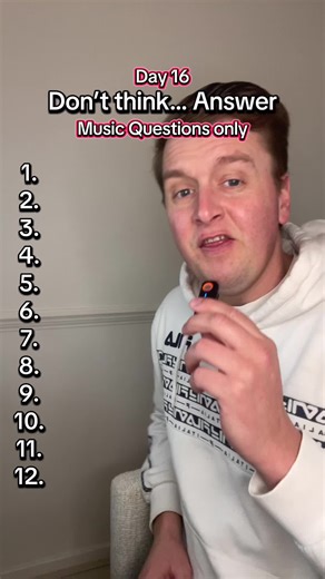 Don’t think… Answer Day 16! Music questions only! #musica #song #quiz #songs #dontthinkanswer