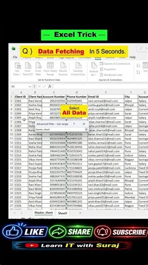 Excel Advanced Filter Trick: Fetch Data from Master Sheet in 5 Seconds | Interview Question