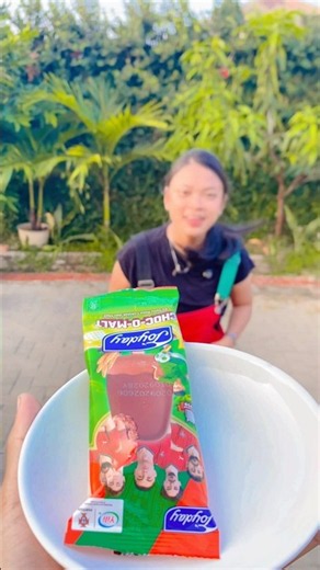 Ice cream with maca milk topping