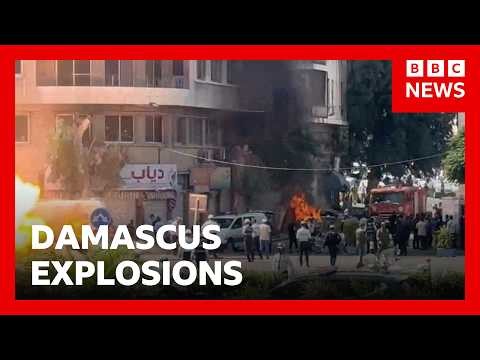 Explosions injure 18 in Damascus during Emmanuel Macron’s visit | BBC News
