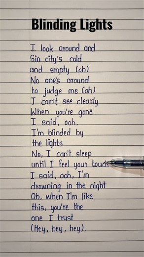 Blinding Lights - The Weeknd song lyrics #trending #lyrics #theweeknd #blindinglights #shorts #viral
