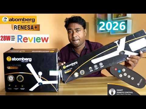 Atomberg Renesa Plus + 1200mm Smart BLDC High Speed ceiling fan & 28 watt with remote ! Review 2026
