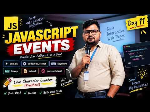 JavaScript Events Made Easy 🚀 | Complete Events Tutorial with Practical