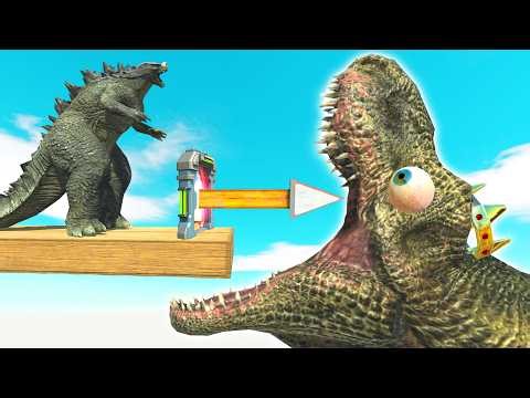 Dinosaur T-REX Head Trap & Colossal GODZILLA - Animal Revolt Battle Simulator
