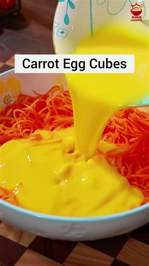 Steamed Carrot Egg Cubes #shortsfood #easyrecipe