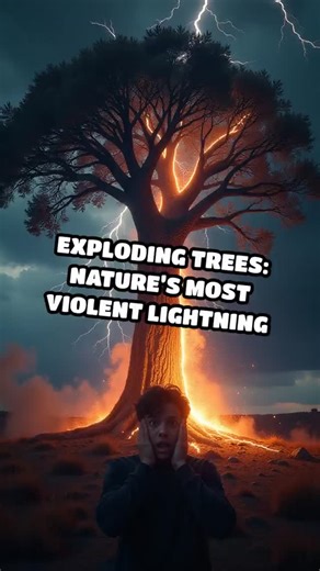 Extreme Blue Planet on Instagram: "Trees EXPLODE after lightning strikes—caught on viral video! Is extreme weather the new normal? Drop your wildest theories! #NatureShock #ViralPhenomena #ClimateDebate #ExplodingTrees #LightningStrike #ScienceMystery"