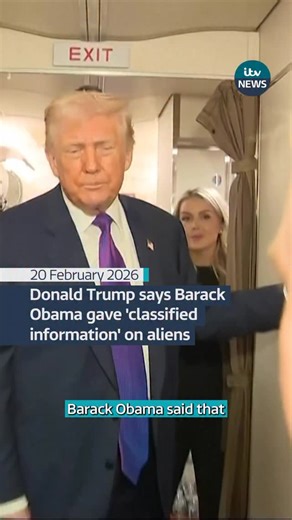 Donald Trump says Barack Obama gave ‘classified information’ on aliens He has now directed the US government to release files on UFOs in a social media post #news #itvnews | ITV News