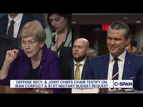 Warren probes Hegseth over insider trading and Iran war