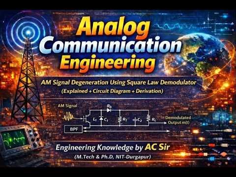 Lecture 07: AM Signal Degeneration Using Square Law Demodulator Explained+Circuit Diagram+Derivation