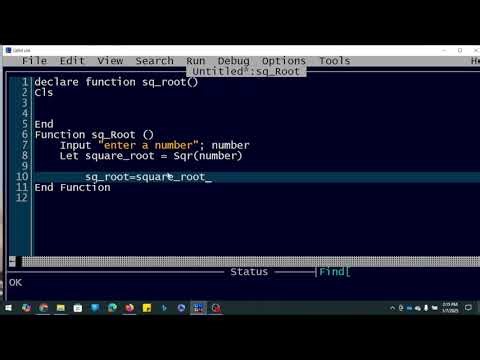 To find Square Root Using Function and Procedure (QBASIC)