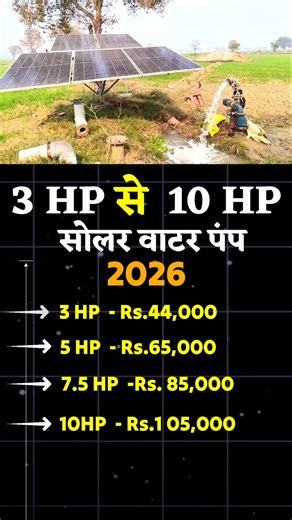 2026 तक, 3 HP से 10 HP वाले सोलर वॉटर की कीमत | 3 HP to 10 HP solar water pump Price