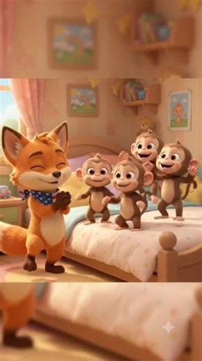 Five Little Monkeys Jumping on the Bed with Mongo! Kids Nursery Rhyme #Mongo #funnyanimals