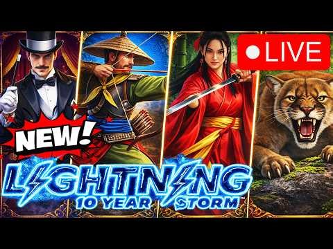 🛑 LIVE! NEW Lightning 10 Year Storm! Latest Lightning Link slots!