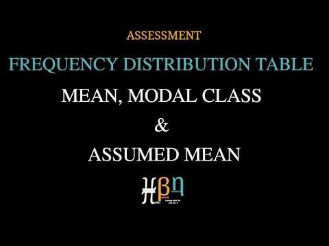 Frequency Distribution Table | Mean, Modal Class & Assumed Mean Method