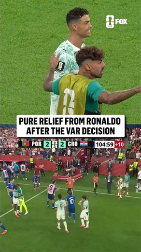 Ronaldo and Portugal players react to the offside call that kept them in the lead in stoppage time