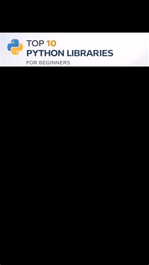 Kajal Yadav on Instagram: "Top 10 Python Libraries Every Beginner Should Learn Starting your Python journey? These essential libraries will help you build a strong foundation in data analysis, visualization, machine learning, deep learning, computer vision, and web development. 🐍 In this video, we cover beginner-friendly Python libraries that are widely used in real-world projects and industry applications. 💡 Libraries Covered 🔢 NumPy — Numerical computing foundation 📊 Pandas — Data analysis
