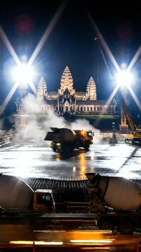 Unveiling Angkor Wat's Hidden Secrets: Modern Construction Meets Ancient Wonders! 🚧