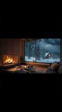 No Ads Fireplace Blizzard ASMR - Snow Storm Sleep Sound With Fireplace Burning For Deep Sleeping
