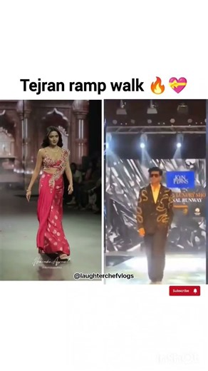Tejaswi and Karan Ramp walk😍#tejaswiprakash #karankundrra #elvishyadav #laughterchefs #funny #shorts