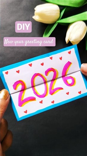 Last minute No Scissors✂️ No Glue❌ happy new year greeting card #shorts #trending #ytshorts #viral