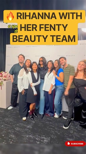 🔥 Rihanna Celebrates With Her Fenty Beauty Team After Mega Live! ❤️#rihanna #fentybeauty #team