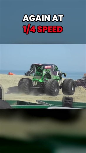 Grave Digger full send, then at 1/4 speed 🔥 | Monsters on the Beach 2011