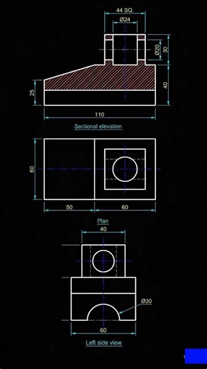 Engineering Drawing | Isometric View #engineeringdrawing #shorts #shorts
