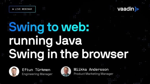 Swing to web: running Java Swing in the browser | Vaadin