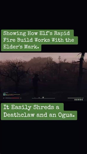 A quick video showing how my Rapid Fire build works with the popular Elder's Mark Submachine gun from Fallout 76. #Fallout #Fallout76