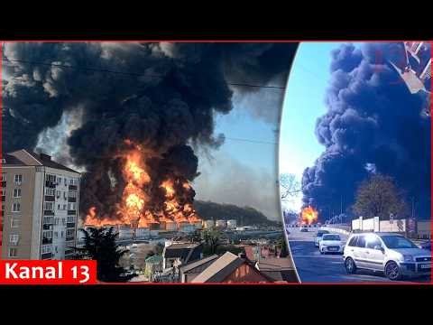 Fire spreads and intensifies in Tuapse refinery in Russia’a Krasnodar after Ukrainian drone attack