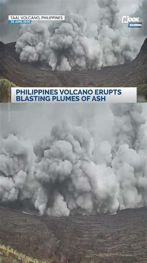 Philippines volcano erupts blasting plumes of ash and steam