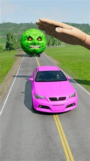 Big & Small Cars vs Giant Hand Slap - BeamNG.drive